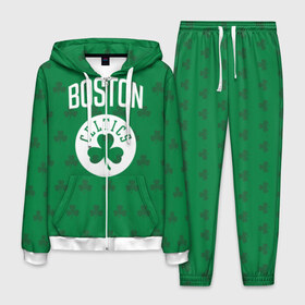 Мужской костюм 3D с принтом Boston Celtics в Белгороде, 100% полиэстер | Манжеты и пояс оформлены тканевой резинкой, двухслойный капюшон со шнурком для регулировки, карманы спереди | Тематика изображения на принте: boston | boston celtics | celtics | бостон | бостон селтикс