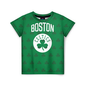 Детская футболка 3D с принтом Boston Celtics в Белгороде, 100% гипоаллергенный полиэфир | прямой крой, круглый вырез горловины, длина до линии бедер, чуть спущенное плечо, ткань немного тянется | boston | boston celtics | celtics | бостон | бостон селтикс