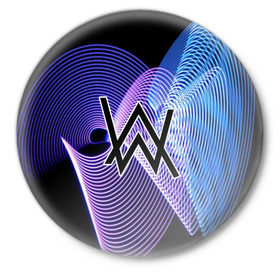 Значок с принтом alan walker в Белгороде,  металл | круглая форма, металлическая застежка в виде булавки | Тематика изображения на принте: alan walker | club | music | клуб | клубная музыка | клубняк