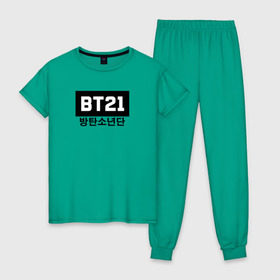 Женская пижама хлопок с принтом BTS BT21 в Белгороде, 100% хлопок | брюки и футболка прямого кроя, без карманов, на брюках мягкая резинка на поясе и по низу штанин | bangtan boys | bt21 | bts | bts army | bts stickers | j hope | jimin | jin | jungkook | k pop | rap monster | rapmon | suga | v | бтс | корея | стикеры bts