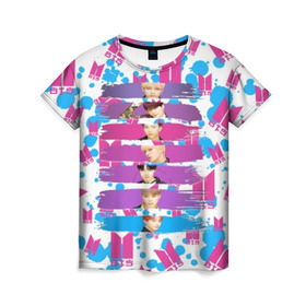 Женская футболка 3D с принтом Bts Lover Yourself в Белгороде, 100% полиэфир ( синтетическое хлопкоподобное полотно) | прямой крой, круглый вырез горловины, длина до линии бедер | bangtan | boy | j hope | jimin | jin | jungkook | korea | luv | rm | suga | v | with | бтс | кей | поп
