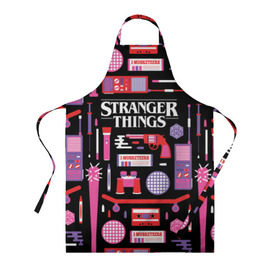 Фартук 3D с принтом STRANGER THINGS STARTER PACK в Белгороде, 100% полиэстер | общий размер — 65 х 85 см, ширина нагрудника — 26 см, горловина — 53 см, длина завязок — 54 см, общий обхват в поясе — 173 см. Принт на завязках и на горловине наносится с двух сторон, на основной части фартука — только с внешней стороны | 11 | eleven | logo | netflix | pack | starter | stranger | things | дела | крайне | лого | логотип | одинадцать | одиннадцать | очень | пак | события | стартер | странные | стренджер