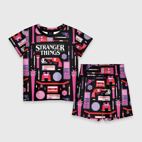 Детский костюм с шортами 3D с принтом STRANGER THINGS STARTER PACK в Белгороде,  |  | 11 | eleven | logo | netflix | pack | starter | stranger | things | дела | крайне | лого | логотип | одинадцать | одиннадцать | очень | пак | события | стартер | странные | стренджер