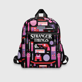 Детский рюкзак 3D с принтом STRANGER THINGS STARTER PACK в Белгороде, 100% полиэстер | лямки с регулируемой длиной, сверху петелька, чтобы рюкзак можно было повесить на вешалку. Основное отделение закрывается на молнию, как и внешний карман. Внутри дополнительный карман. По бокам два дополнительных кармашка | Тематика изображения на принте: 11 | eleven | logo | netflix | pack | starter | stranger | things | дела | крайне | лого | логотип | одинадцать | одиннадцать | очень | пак | события | стартер | странные | стренджер