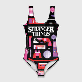 Купальник-боди 3D с принтом STRANGER THINGS STARTER PACK в Белгороде, 82% полиэстер, 18% эластан | Круглая горловина, круглый вырез на спине | 11 | eleven | logo | netflix | pack | starter | stranger | things | дела | крайне | лого | логотип | одинадцать | одиннадцать | очень | пак | события | стартер | странные | стренджер