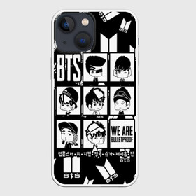 Чехол для iPhone 13 mini с принтом BTS WE ARE BULLETPROOF в Белгороде,  |  | bangtan | boy | j hope | jimin | jin | jungkook | korea | luv | rm | suga | v | with | бтс | кей | поп