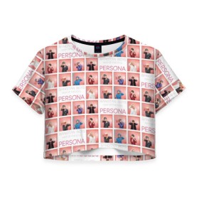 Женская футболка Cropp-top с принтом BTS Pop art в Белгороде, 100% полиэстер | круглая горловина, длина футболки до линии талии, рукава с отворотами | bangtan | boy | j hope | jimin | jin | jungkook | korea | luv | rm | suga | v | with | бтс | кей | поп