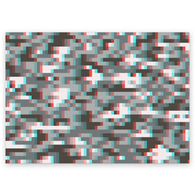 Поздравительная открытка с принтом Пиксели кубики в Белгороде, 100% бумага | плотность бумаги 280 г/м2, матовая, на обратной стороне линовка и место для марки
 | камуфляж | пиксели | текстуры