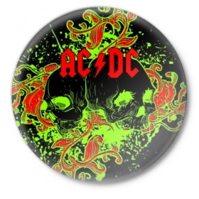 Значок с принтом AC/DC в Белгороде,  металл | круглая форма, металлическая застежка в виде булавки | Тематика изображения на принте: ac dc | acdc | back in black | columbia | epic | force | guitar | pop | rock | vevo | ангус | блюз | рок | хард | янг