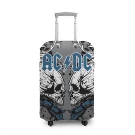 Чехол для чемодана 3D с принтом AC/DC в Белгороде, 86% полиэфир, 14% спандекс | двустороннее нанесение принта, прорези для ручек и колес | ac dc | acdc | back in black | columbia | epic | force | guitar | pop | rock | vevo | ангус | блюз | рок | хард | янг