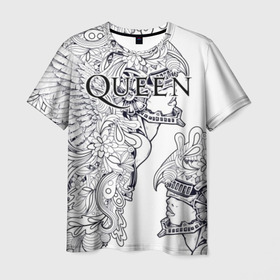 Мужская футболка 3D с принтом Queen  в Белгороде, 100% полиэфир | прямой крой, круглый вырез горловины, длина до линии бедер | bohemian | brian | freddie | john | mercury | must go on | queen | rhapsody | roger | taylor | the miracle | the show | роджер тейлор | фредди меркьюри
