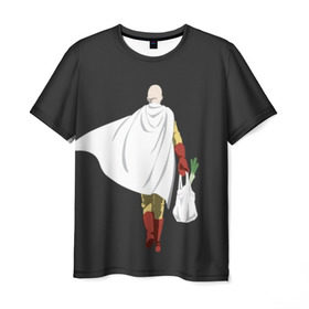 Мужская футболка 3D с принтом Saitama в Белгороде, 100% полиэфир | прямой крой, круглый вырез горловины, длина до линии бедер | hero | man | one | one punch | punch | punch man | saitama | super | superhero | ванпанчмен | герой | сайтама | супер | супергерой