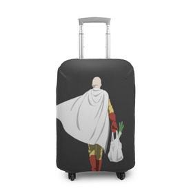 Чехол для чемодана 3D с принтом Saitama в Белгороде, 86% полиэфир, 14% спандекс | двустороннее нанесение принта, прорези для ручек и колес | hero | man | one | one punch | punch | punch man | saitama | super | superhero | ванпанчмен | герой | сайтама | супер | супергерой