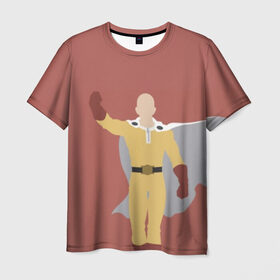 Мужская футболка 3D с принтом Saitama в Белгороде, 100% полиэфир | прямой крой, круглый вырез горловины, длина до линии бедер | hero | man | one | one punch | punch | punch man | saitama | super | superhero | ванпанчмен | герой | сайтама | супер | супергерой