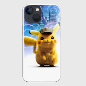 Чехол для iPhone 13 mini с принтом Pikachu Detective в Белгороде,  |  | anime | game | nintendo | pikachu | pokemon | аниме | детектив | игра | кино | пикачу | покемон | эш кетчум