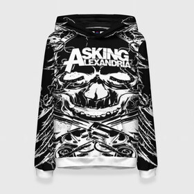 Женская толстовка 3D с принтом Asking Alexandria в Белгороде, 100% полиэстер  | двухслойный капюшон со шнурком для регулировки, мягкие манжеты на рукавах и по низу толстовки, спереди карман-кенгуру с мягким внутренним слоем. | aa | ben bruce | death | destiny | from | metal | rock | sumerian | to | йорк | метал | рок | хард | хеви | электроникор