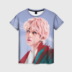 Женская футболка 3D с принтом Pink в Белгороде, 100% полиэфир ( синтетическое хлопкоподобное полотно) | прямой крой, круглый вырез горловины, длина до линии бедер | bts | jimin | jin | jungkook | k pop | kim taehyung | korean | suga | бтс | джонгук | ким сокчин | ким тэ хён | корейский поп | корея | мин юнги | пак | суга | чимин | чон