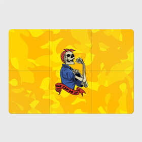 Магнитный плакат 3Х2 с принтом We can do it в Белгороде, Полимерный материал с магнитным слоем | 6 деталей размером 9*9 см | fist | grin | jaw | kerchief | motto | retro | skeleton | skull | slogan | девиз | косынка | кулак | оскал | ретро | скелет | слоган | череп