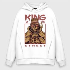 Мужское худи Oversize хлопок с принтом King of the street в Белгороде, френч-терри — 70% хлопок, 30% полиэстер. Мягкий теплый начес внутри —100% хлопок | боковые карманы, эластичные манжеты и нижняя кромка, капюшон на магнитной кнопке | king | животные | звери | король | король улиц | кот | кошка | кошки | лев | природа | улица