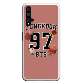 Чехол для Honor 20 с принтом JUNGKOOK 97 BTS в Белгороде, Силикон | Область печати: задняя сторона чехла, без боковых панелей | bangtan | bighit | boy | fake love | j hope | jimin | jin | jungkook | korea | kpop | live | luv | mic drop | rm | suga | v | with | бтс | кей | поп