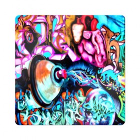 Магнит виниловый Квадрат с принтом GRAFFITI в Белгороде, полимерный материал с магнитным слоем | размер 9*9 см, закругленные углы | grafiti | paint | street art | urban | город | граффити | искусство | кирпичи | краски | рисунки | стена | улицы | уличное искусство