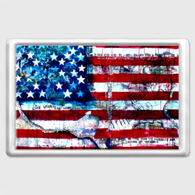 Магнит 45*70 с принтом АМЕРИКА в Белгороде, Пластик | Размер: 78*52 мм; Размер печати: 70*45 | usa | абстракция | америка | американский | герб | звезды | краска | символика сша | страны | сша | флаг | штаты