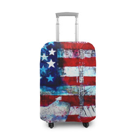 Чехол для чемодана 3D с принтом АМЕРИКА в Белгороде, 86% полиэфир, 14% спандекс | двустороннее нанесение принта, прорези для ручек и колес | usa | абстракция | америка | американский | герб | звезды | краска | символика сша | страны | сша | флаг | штаты