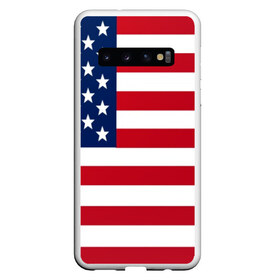 Чехол для Samsung Galaxy S10 с принтом USA в Белгороде, Силикон | Область печати: задняя сторона чехла, без боковых панелей | Тематика изображения на принте: usa | абстракция | америка | американский | герб | звезды | краска | символика сша | страны | сша | флаг | штаты