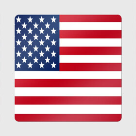 Магнит виниловый Квадрат с принтом USA в Белгороде, полимерный материал с магнитным слоем | размер 9*9 см, закругленные углы | usa | абстракция | америка | американский | герб | звезды | краска | символика сша | страны | сша | флаг | штаты