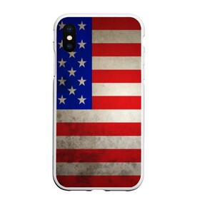 Чехол для iPhone XS Max матовый с принтом Американский флаг в Белгороде, Силикон | Область печати: задняя сторона чехла, без боковых панелей | Тематика изображения на принте: usa | абстракция | америка | американский | герб | звезды | краска | символика сша | страны | сша | флаг | штаты