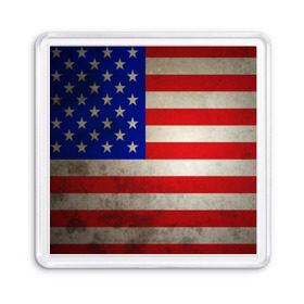 Магнит 55*55 с принтом Американский флаг в Белгороде, Пластик | Размер: 65*65 мм; Размер печати: 55*55 мм | Тематика изображения на принте: usa | абстракция | америка | американский | герб | звезды | краска | символика сша | страны | сша | флаг | штаты