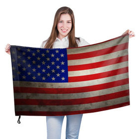 Флаг 3D с принтом Американский флаг в Белгороде, 100% полиэстер | плотность ткани — 95 г/м2, размер — 67 х 109 см. Принт наносится с одной стороны | Тематика изображения на принте: usa | абстракция | америка | американский | герб | звезды | краска | символика сша | страны | сша | флаг | штаты