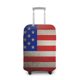 Чехол для чемодана 3D с принтом Американский флаг в Белгороде, 86% полиэфир, 14% спандекс | двустороннее нанесение принта, прорези для ручек и колес | usa | абстракция | америка | американский | герб | звезды | краска | символика сша | страны | сша | флаг | штаты
