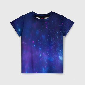 Детская футболка 3D с принтом Космос в Белгороде, 100% гипоаллергенный полиэфир | прямой крой, круглый вырез горловины, длина до линии бедер, чуть спущенное плечо, ткань немного тянется | galaxy | nebula | space | star | абстракция | вселенная | галактика | звезда | звезды | космический | планеты