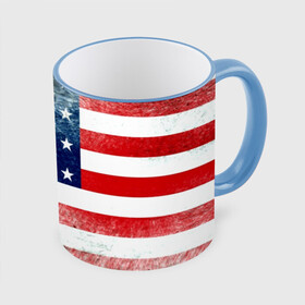 Кружка с полной запечаткой с принтом Америка Флаг в Белгороде, керамика | ёмкость 330 мл | usa | абстракция | америка | американский | герб | звезды | краска | символика сша | страны | сша | флаг | штаты