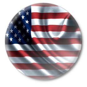 Значок с принтом Символика Америки в Белгороде,  металл | круглая форма, металлическая застежка в виде булавки | usa | абстракция | америка | американский | герб | звезды | краска | символика сша | страны | сша | флаг | штаты