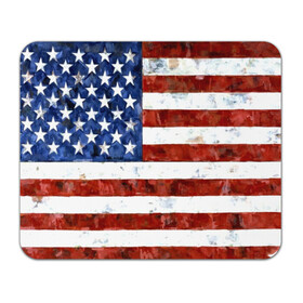 Коврик для мышки прямоугольный с принтом США ФЛАГ в Белгороде, натуральный каучук | размер 230 х 185 мм; запечатка лицевой стороны | usa | абстракция | америка | американский | герб | звезды | краска | символика сша | страны | сша | флаг | штаты