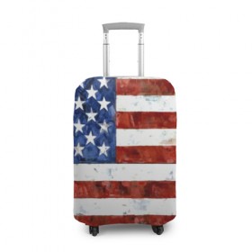 Чехол для чемодана 3D с принтом США ФЛАГ в Белгороде, 86% полиэфир, 14% спандекс | двустороннее нанесение принта, прорези для ручек и колес | usa | абстракция | америка | американский | герб | звезды | краска | символика сша | страны | сша | флаг | штаты
