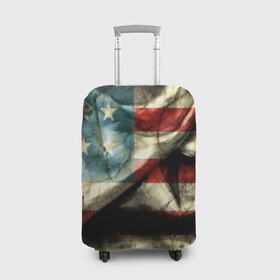Чехол для чемодана 3D с принтом USA 3D в Белгороде, 86% полиэфир, 14% спандекс | двустороннее нанесение принта, прорези для ручек и колес | usa | абстракция | америка | американский | герб | звезды | краска | символика сша | страны | сша | флаг | штаты