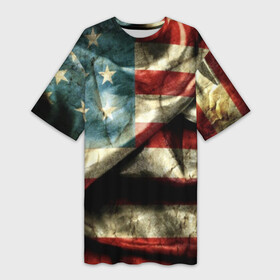 Платье-футболка 3D с принтом USA 3D в Белгороде,  |  | usa | абстракция | америка | американский | герб | звезды | краска | символика сша | страны | сша | флаг | штаты