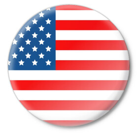 Значок с принтом Соединенные Штаты Америки в Белгороде,  металл | круглая форма, металлическая застежка в виде булавки | usa | абстракция | америка | американский | герб | звезды | краска | символика сша | страны | сша | флаг | штаты