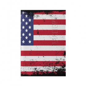 Обложка для паспорта матовая кожа с принтом США в Белгороде, натуральная матовая кожа | размер 19,3 х 13,7 см; прозрачные пластиковые крепления | usa | абстракция | америка | американский | герб | звезды | краска | символика сша | страны | сша | флаг | штаты