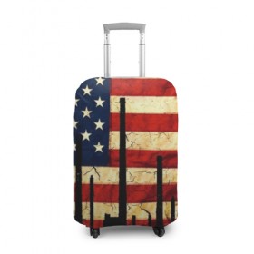 Чехол для чемодана 3D с принтом USA URBAN в Белгороде, 86% полиэфир, 14% спандекс | двустороннее нанесение принта, прорези для ручек и колес | usa | абстракция | америка | американский | герб | звезды | краска | символика сша | страны | сша | флаг | штаты