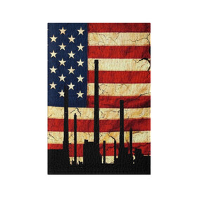 Обложка для паспорта матовая кожа с принтом USA URBAN в Белгороде, натуральная матовая кожа | размер 19,3 х 13,7 см; прозрачные пластиковые крепления | usa | абстракция | америка | американский | герб | звезды | краска | символика сша | страны | сша | флаг | штаты