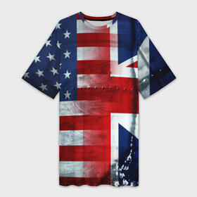 Платье-футболка 3D с принтом АнглияАмерика в Белгороде,  |  | usa | абстракция | америка | американский | герб | звезды | краска | символика сша | страны | сша | флаг | штаты