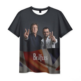 Мужская футболка 3D с принтом The Beatles в Белгороде, 100% полиэфир | прямой крой, круглый вырез горловины, длина до линии бедер | england | flag | group | music | rock | the beatles | битлз | группа | музыка
