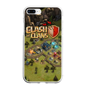 Чехол для iPhone 7Plus/8 Plus матовый с принтом Clash of Clans в Белгороде, Силикон | Область печати: задняя сторона чехла, без боковых панелей | base | clan wars | coc | hall | hog rider | royale | town | trap | база | гоблин | золото | клеш оф кленс | кок | крепость | кристаллы | трофей | эликсир