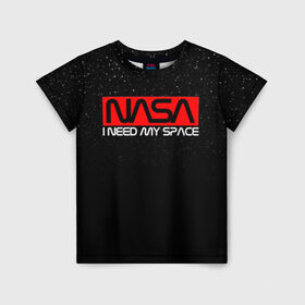 Детская футболка 3D с принтом NASA (НА СПИНЕ) в Белгороде, 100% гипоаллергенный полиэфир | прямой крой, круглый вырез горловины, длина до линии бедер, чуть спущенное плечо, ткань немного тянется | galaxy | nasa | space | space company | star | астрономия | галактика | звезды | космическая компания | космос | наса
