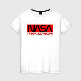 Женская футболка хлопок с принтом NASA (НА СПИНЕ) в Белгороде, 100% хлопок | прямой крой, круглый вырез горловины, длина до линии бедер, слегка спущенное плечо | flag | galaxy | nasa | space | space company | star | usa | астрономия | галактика | звезды | космическая компания | космос | наса | сша | флаг