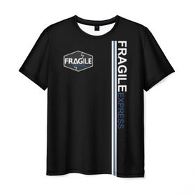 Мужская футболка 3D с принтом FRAGILE EXPRESS в Белгороде, 100% полиэфир | прямой крой, круглый вырез горловины, длина до линии бедер | bridges | death stranding | fragile express | games | kojima | kojima productions | logo | ludens | игры | кодзима | лого | люденс